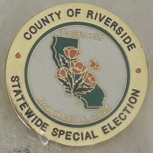 County of Riverside California Statewide Special Election 2025 Pin Tie Tack
